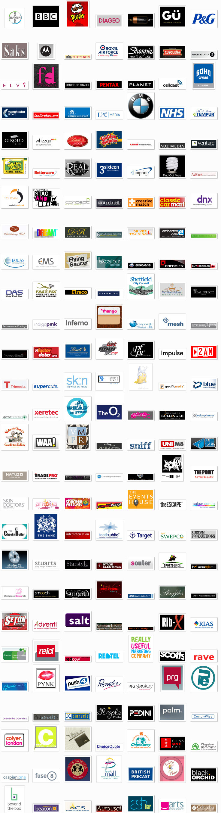 A selection of StuckForStaff client logos.